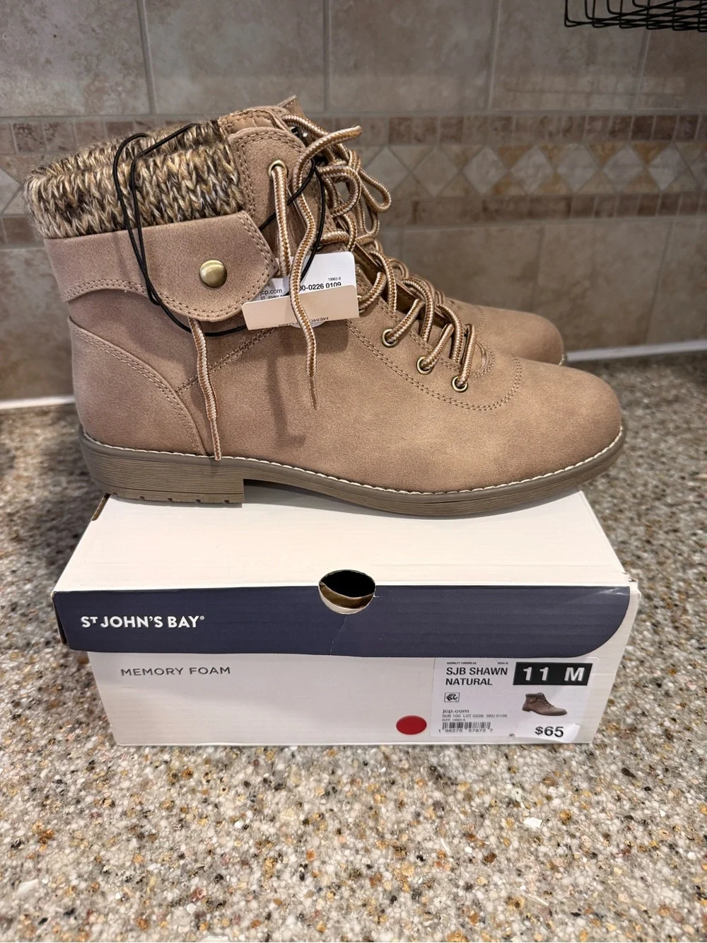 St. John’s Bay Shawn Natural Ankle Boots Size 11